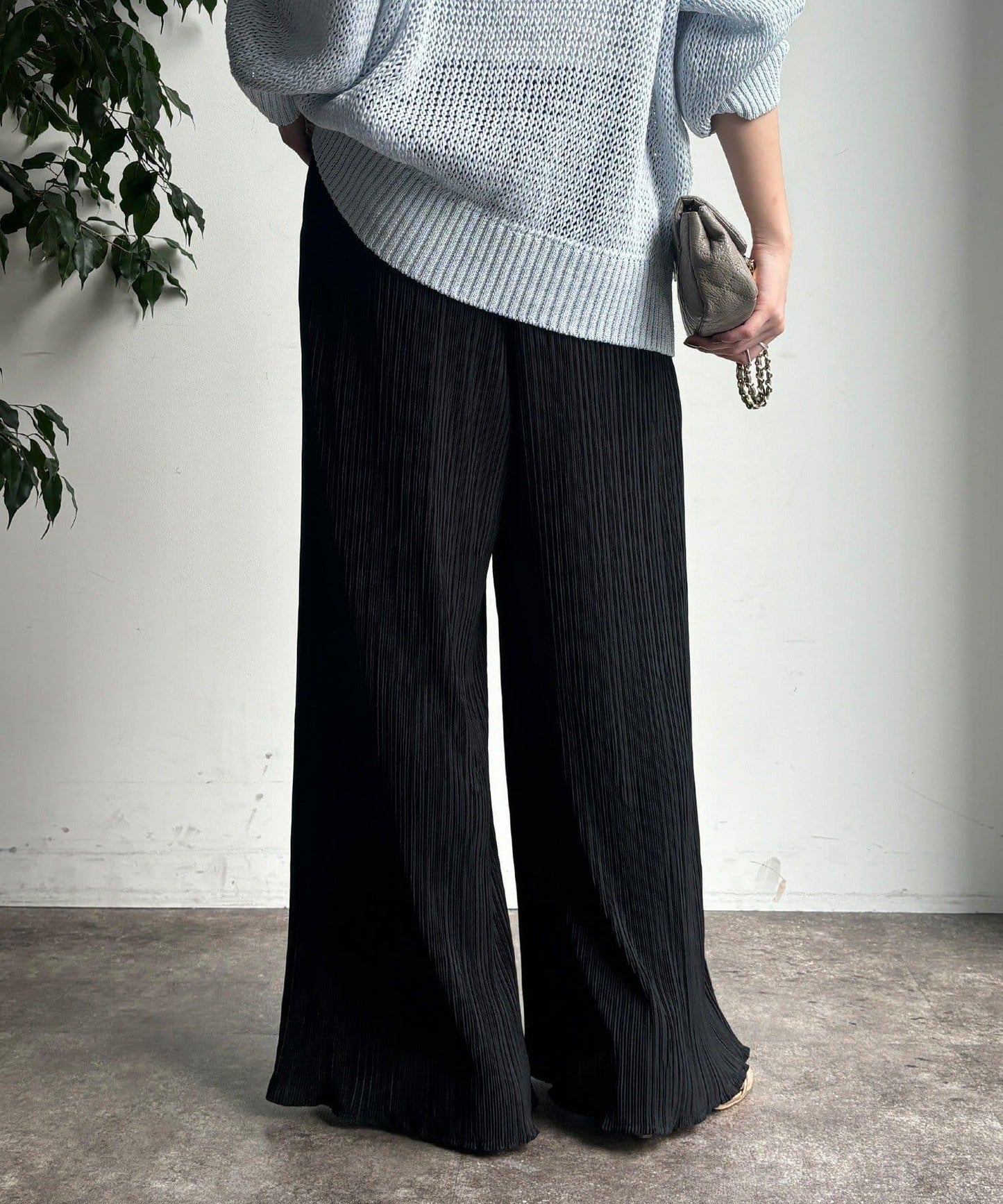 隨機羅紋寬鬆褲