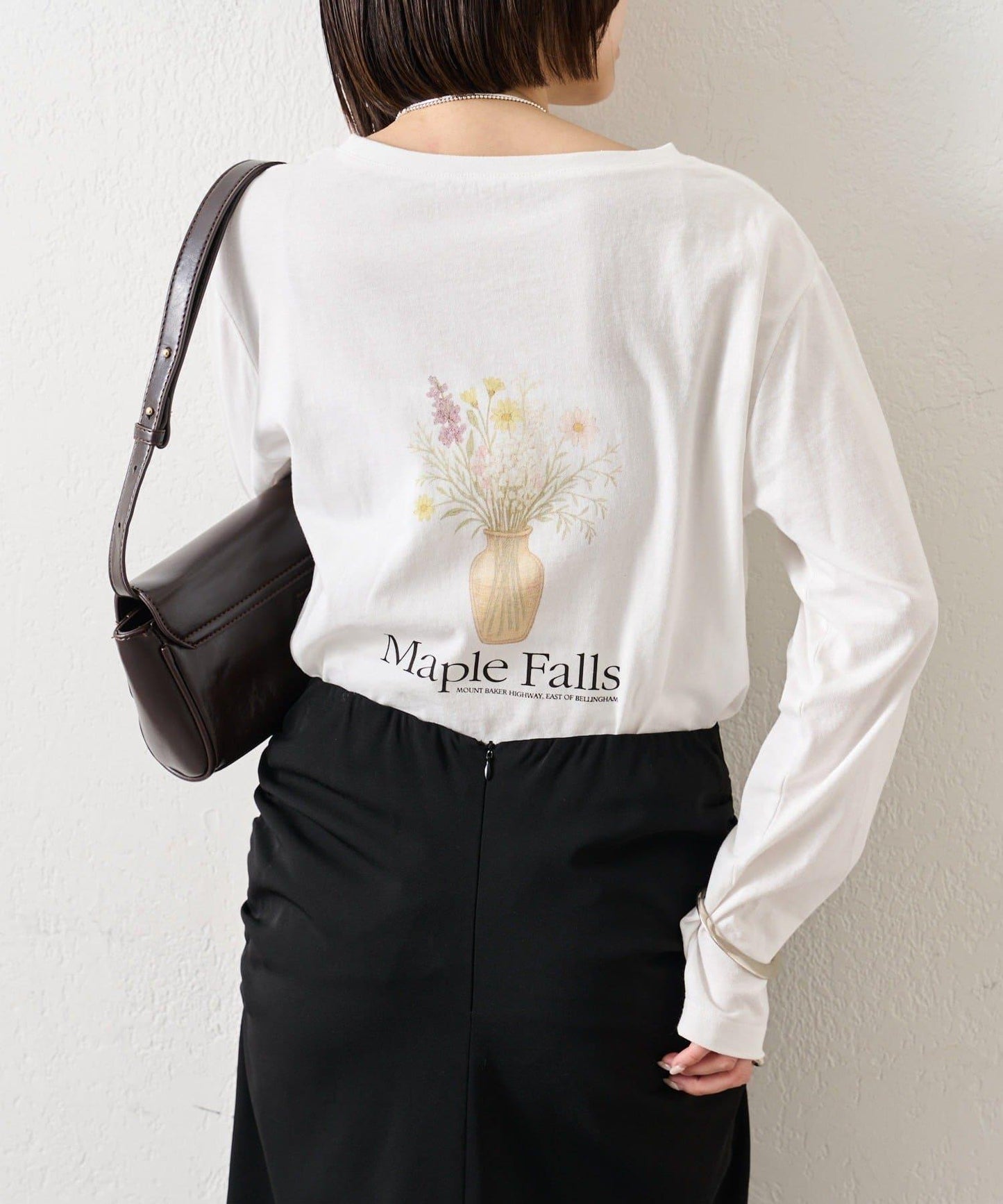 拼色印花長袖T恤