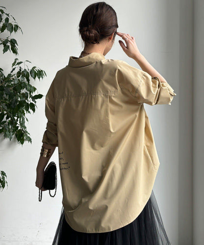 字母刺繡印花襯衫