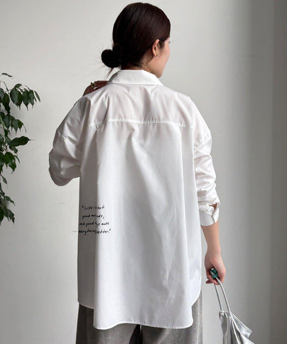 字母刺繡印花襯衫