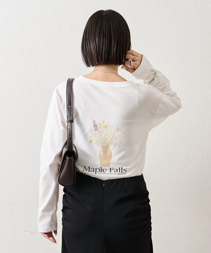 拼色印花長袖T恤