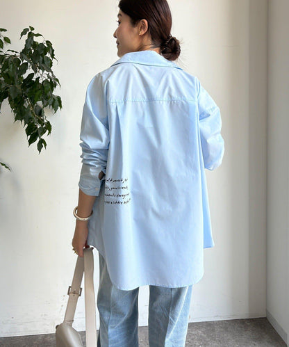 字母刺繡印花襯衫