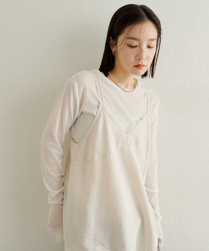 蕾絲吊帶長款上衣