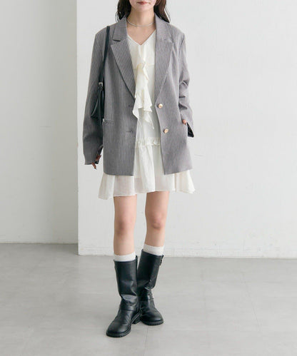 條紋西裝外套