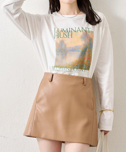 拼色印花長袖T恤