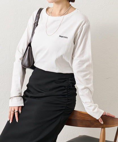 拼色印花長袖T恤