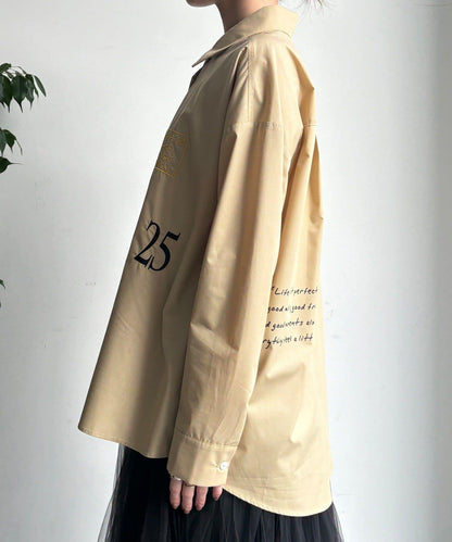 字母刺繡印花襯衫