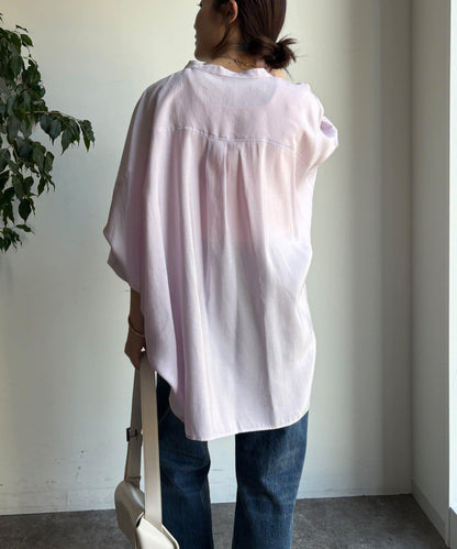 袖口羅紋蝙蝠袖V領襯衫