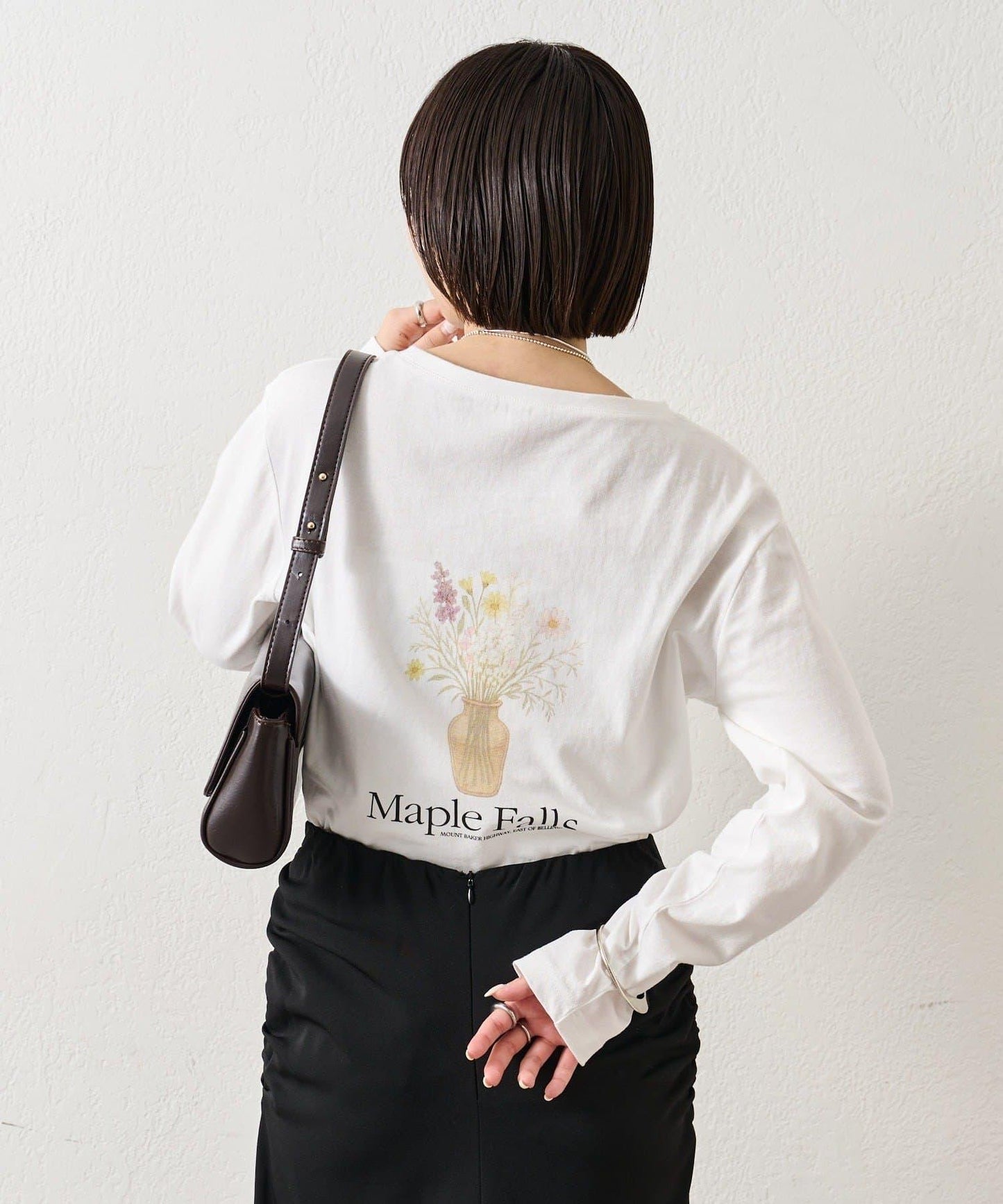 拼色印花長袖T恤