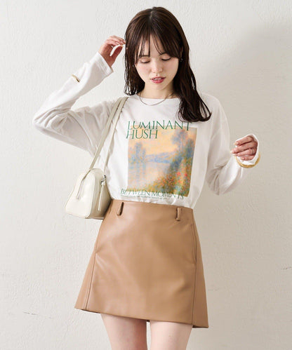 拼色印花長袖T恤