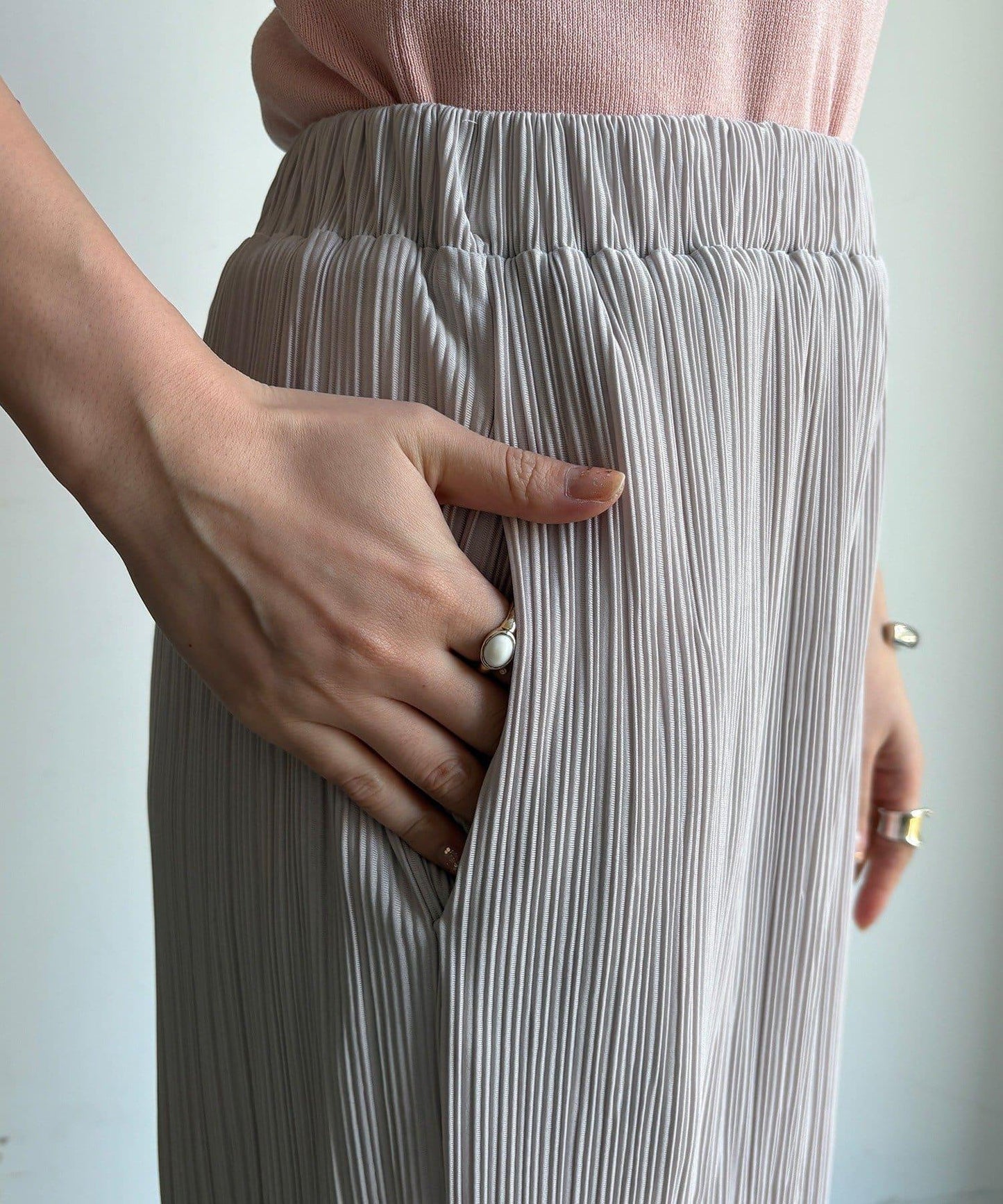 隨機羅紋寬鬆褲