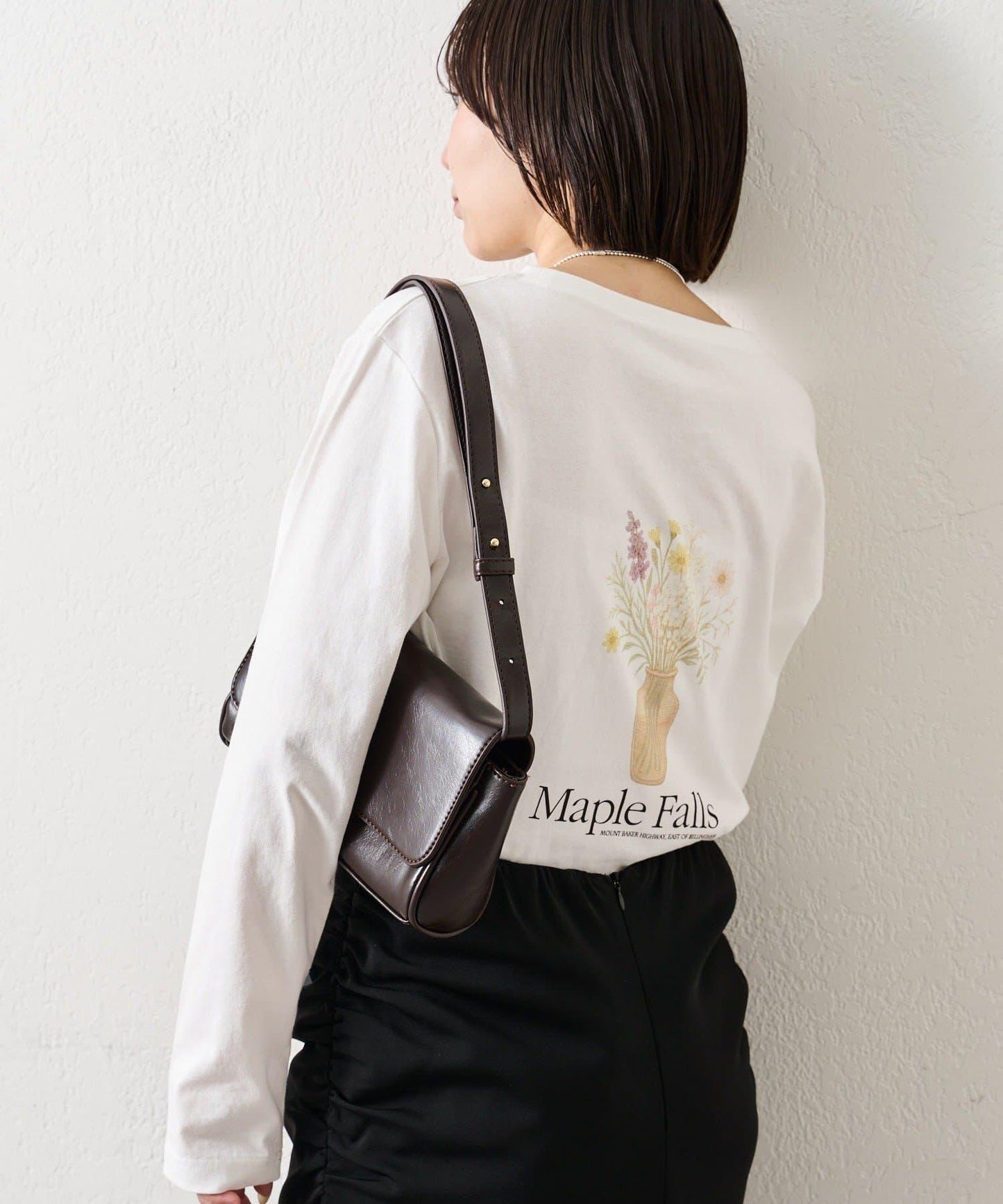 拼色印花長袖T恤