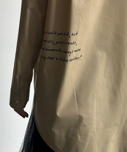 字母刺繡印花襯衫