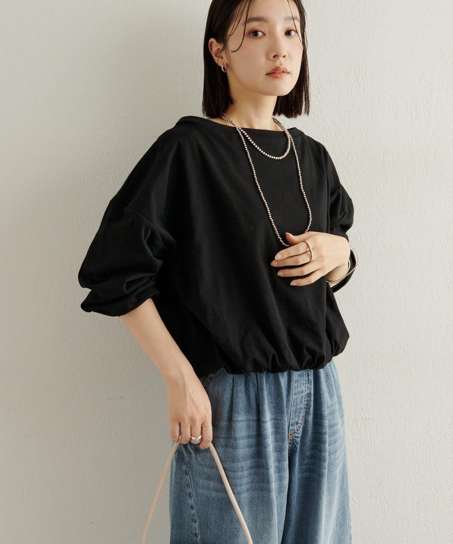 下襬泡泡長袖T恤