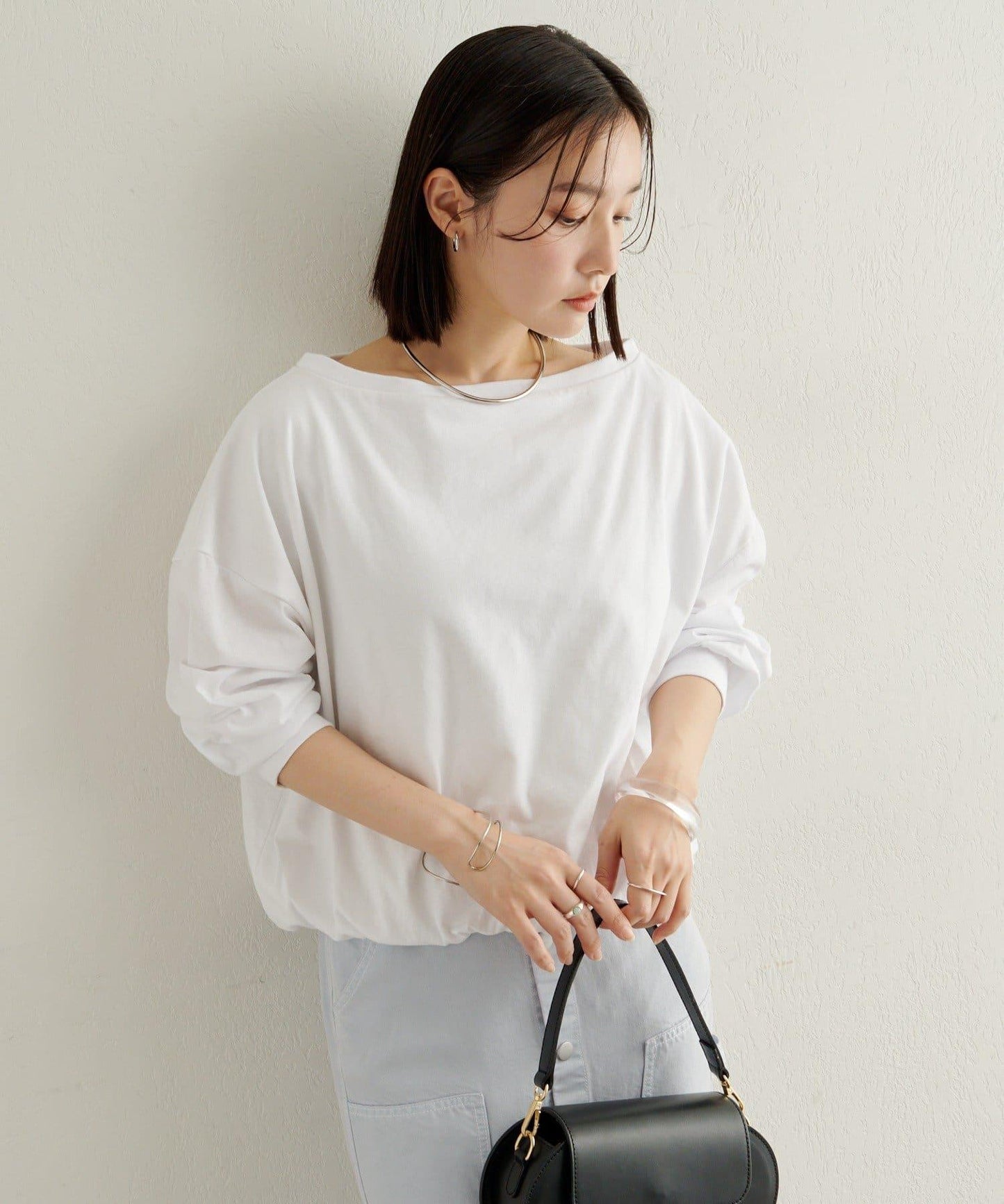 下襬泡泡長袖T恤