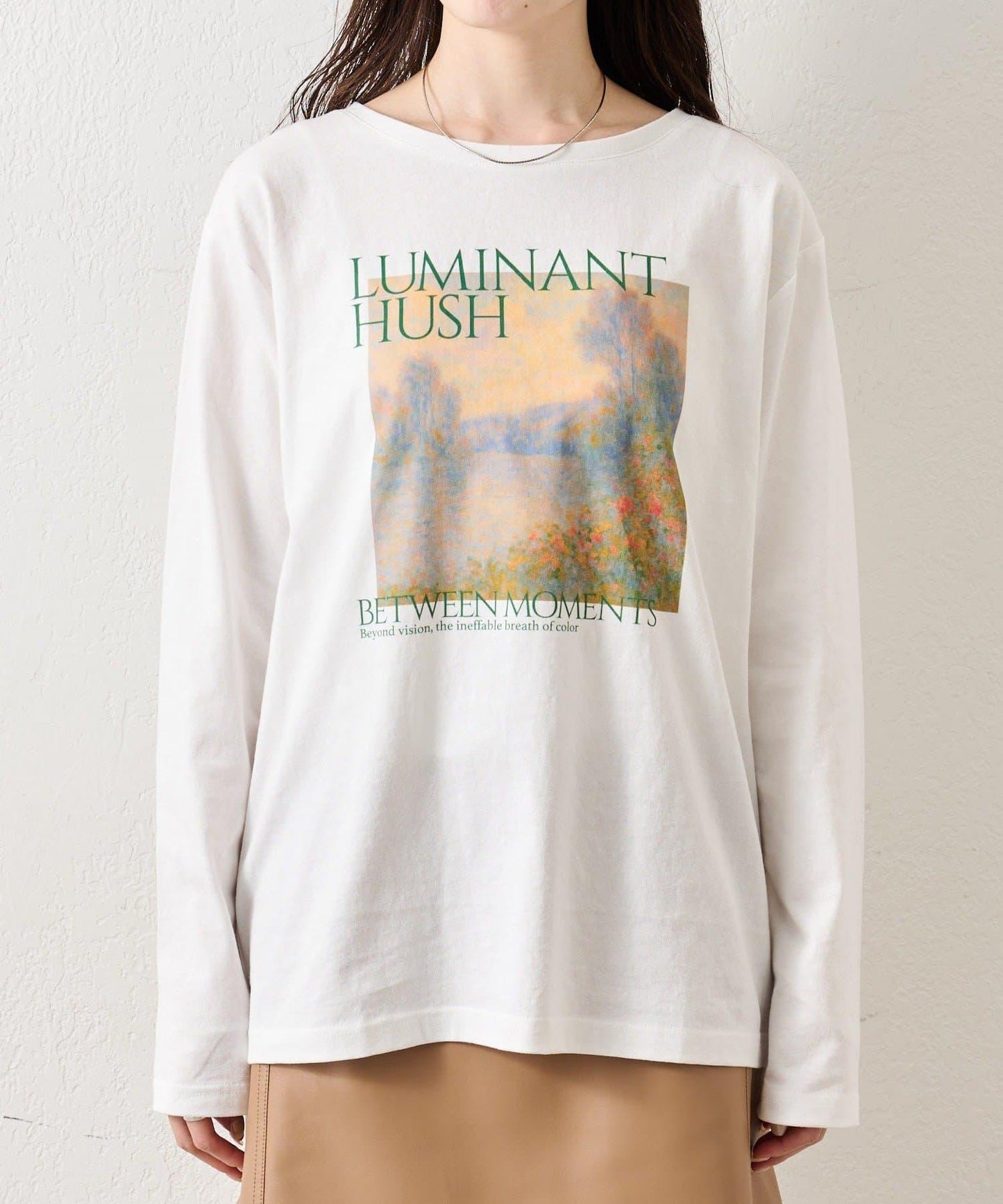 拼色印花長袖T恤