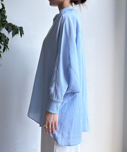 袖口羅紋蝙蝠袖V領襯衫