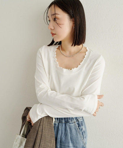 荷葉邊長袖T恤
