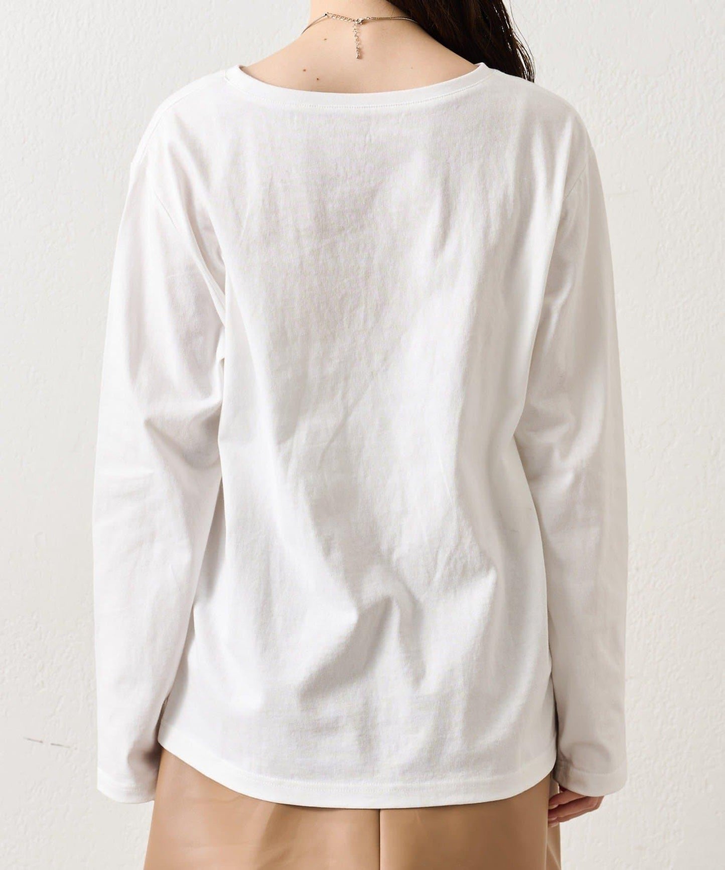 拼色印花長袖T恤