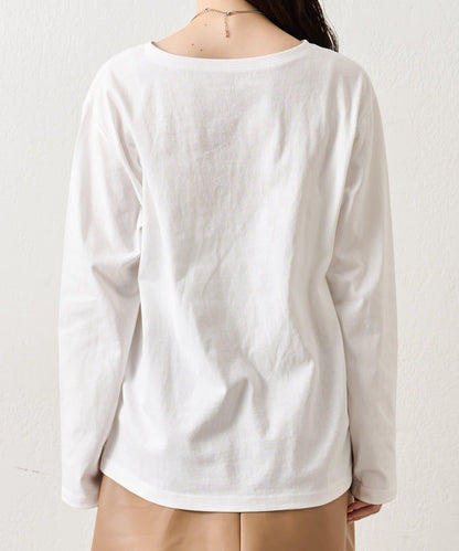 拼色印花長袖T恤