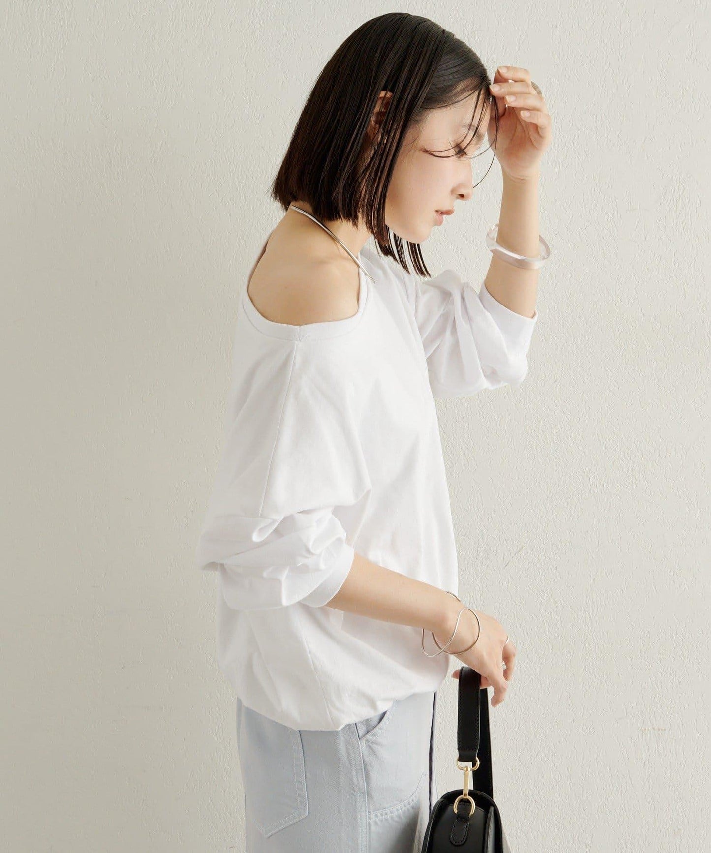 下襬泡泡長袖T恤