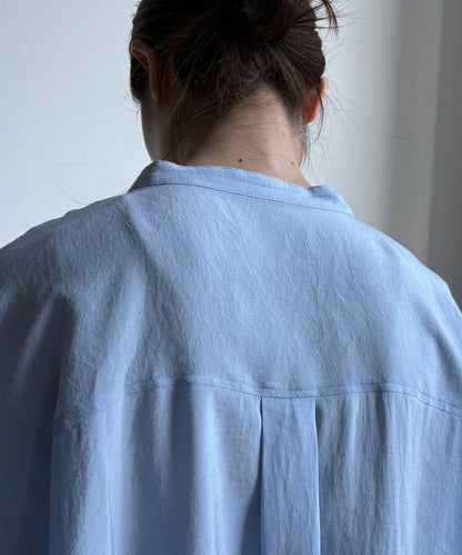 袖口羅紋蝙蝠袖V領襯衫