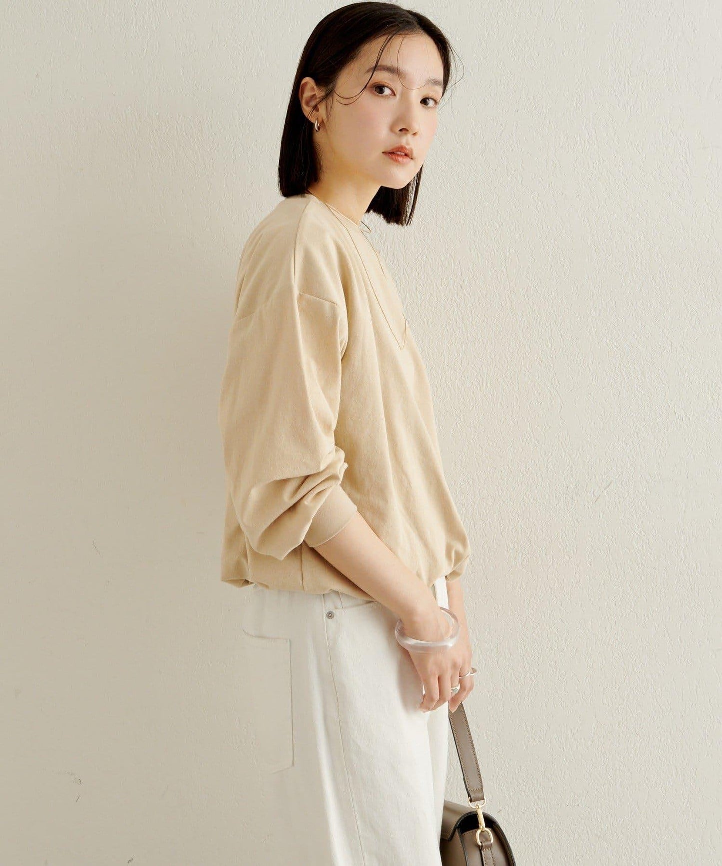 下襬泡泡長袖T恤