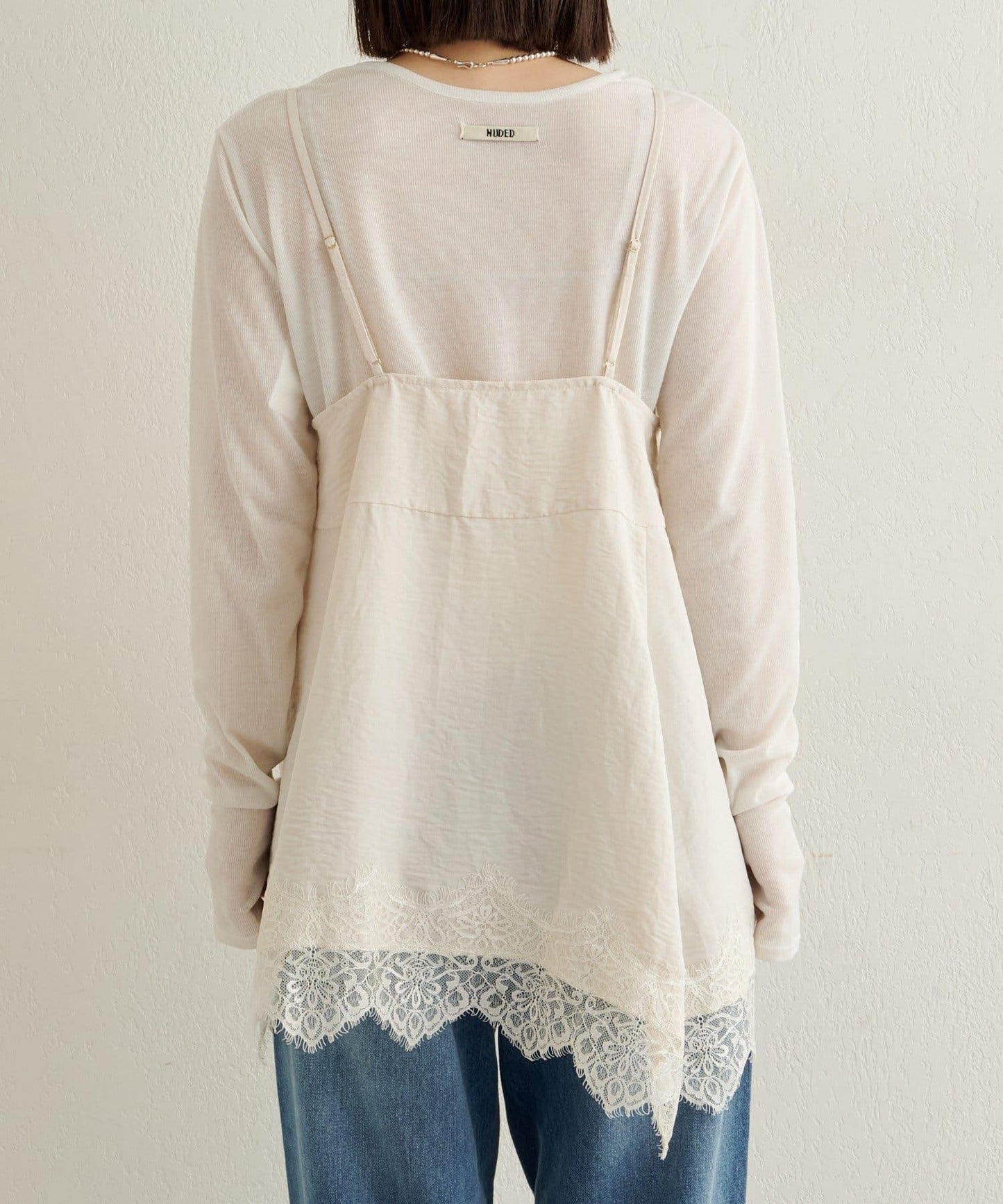 蕾絲吊帶長款上衣