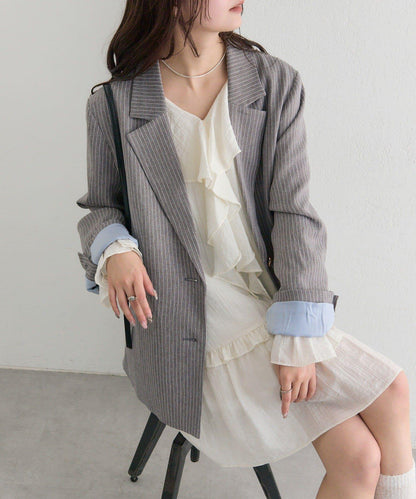 條紋西裝外套