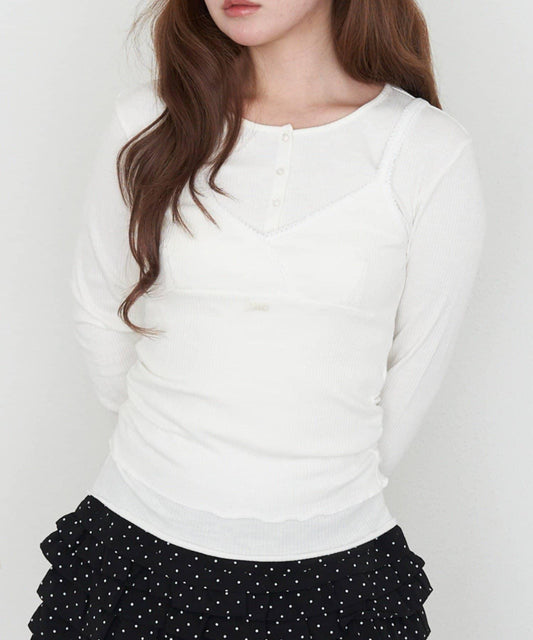 亨利風格層疊裹身吊帶背心