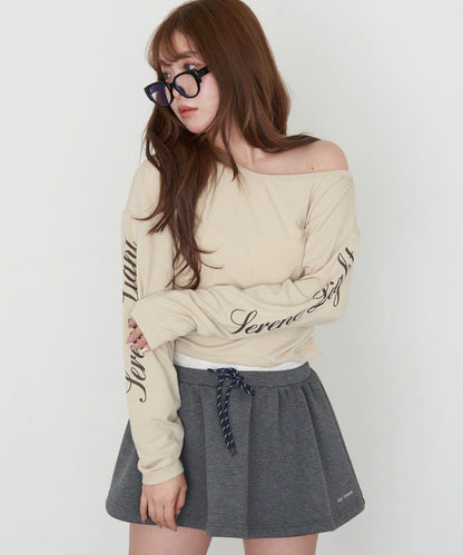 RAY CASSIN 單肩LOGO印花長袖T恤