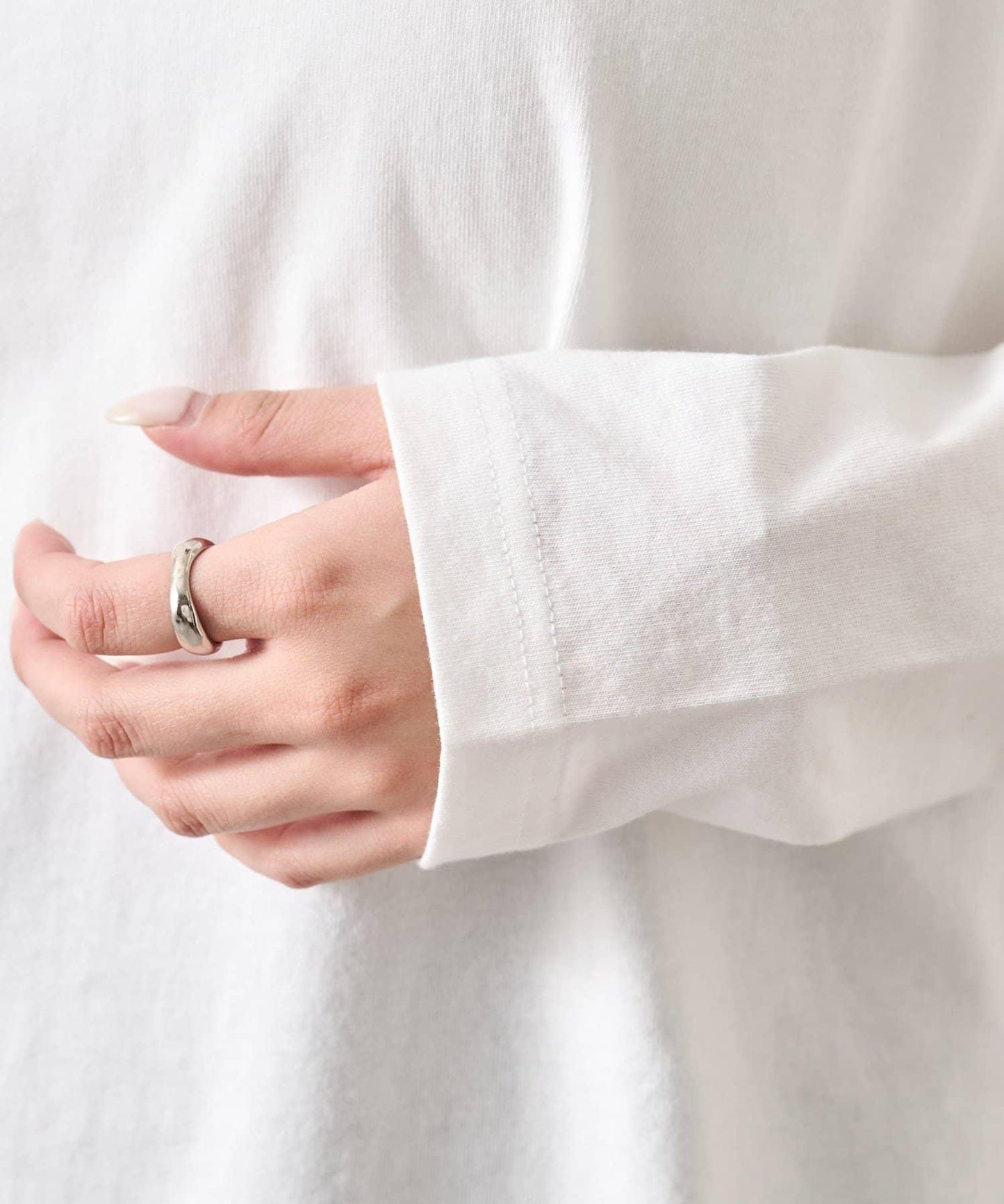 拼色印花長袖T恤