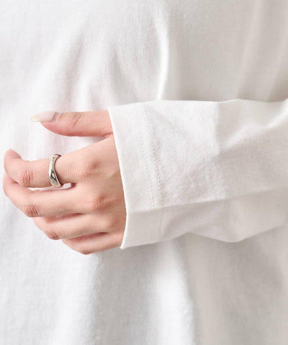 拼色印花長袖T恤