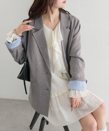 條紋西裝外套