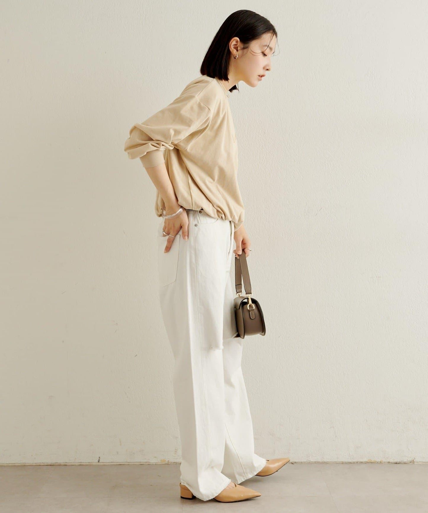 下襬泡泡長袖T恤