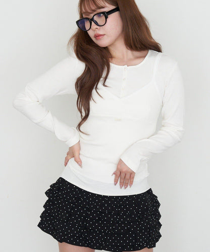 亨利風格層疊裹身吊帶背心