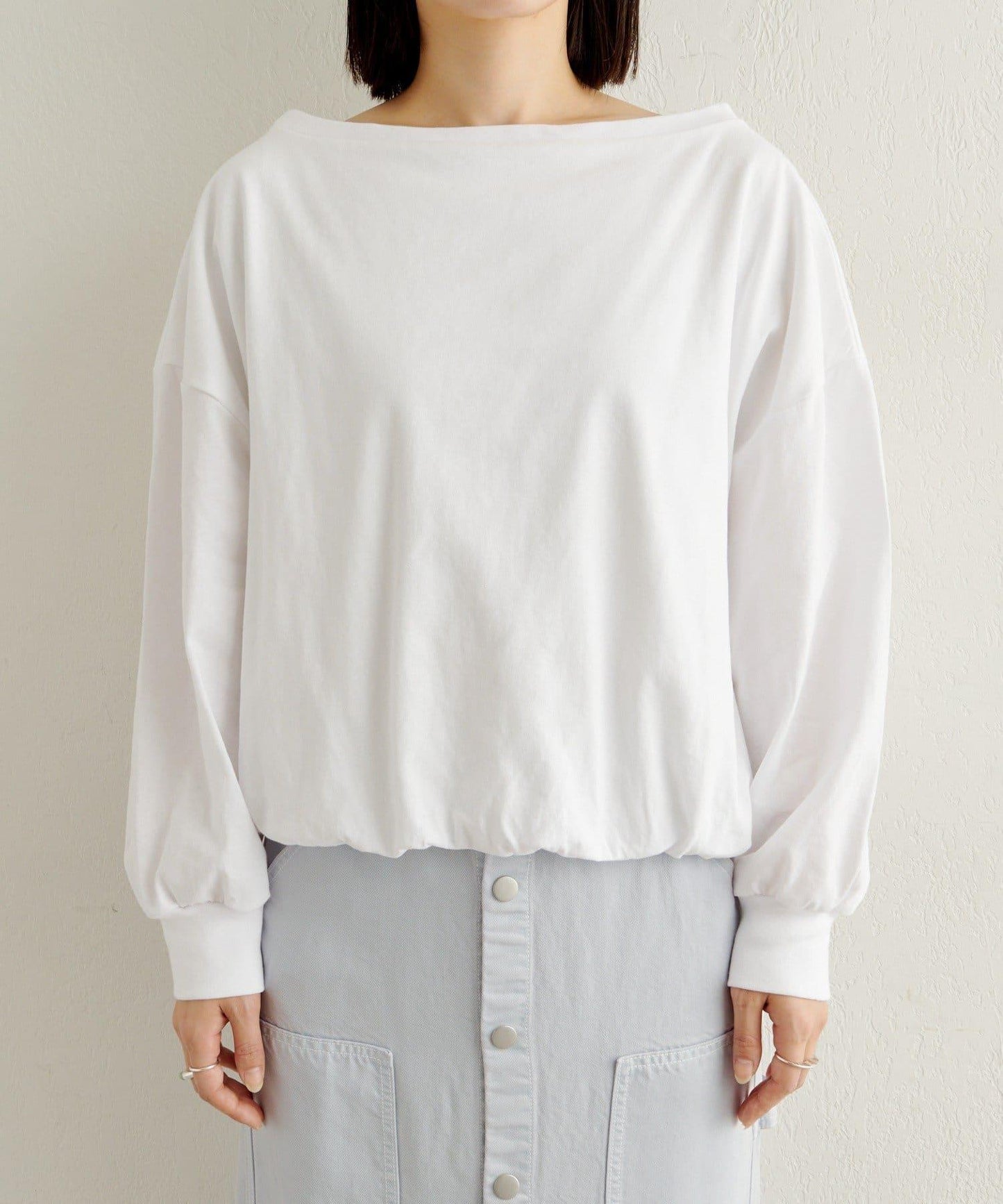 下襬泡泡長袖T恤