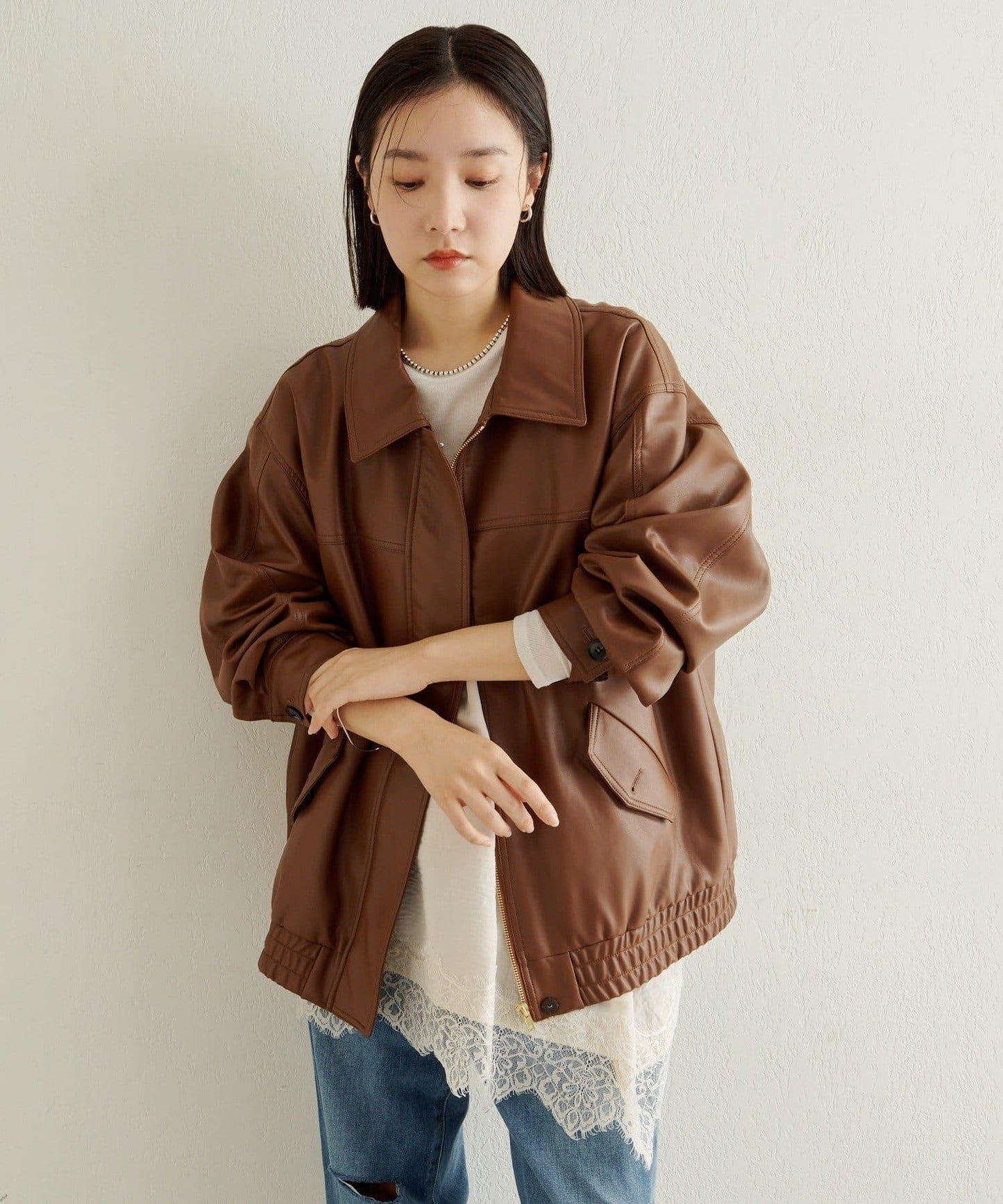 蕾絲吊帶長款上衣