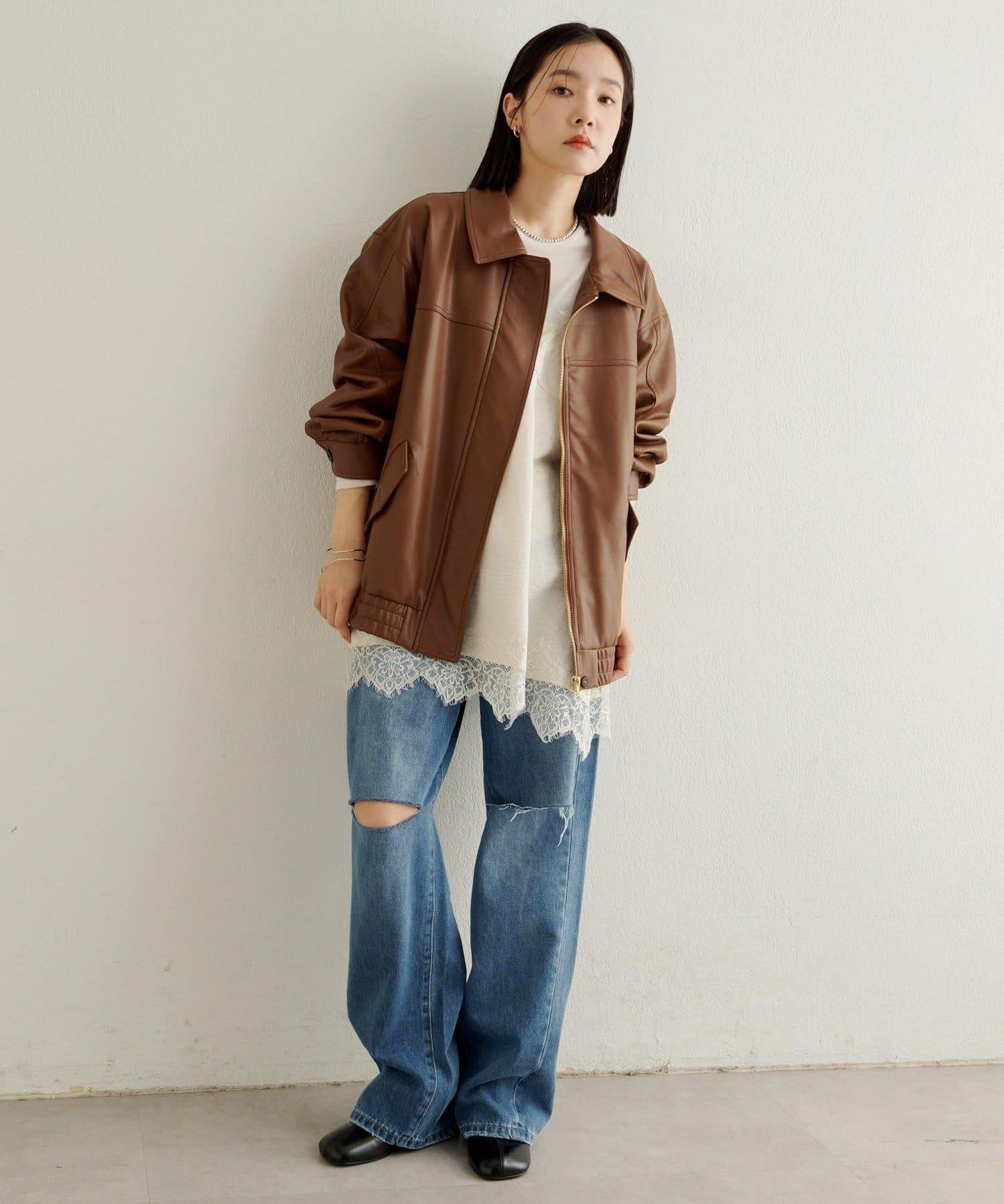 蕾絲吊帶長款上衣