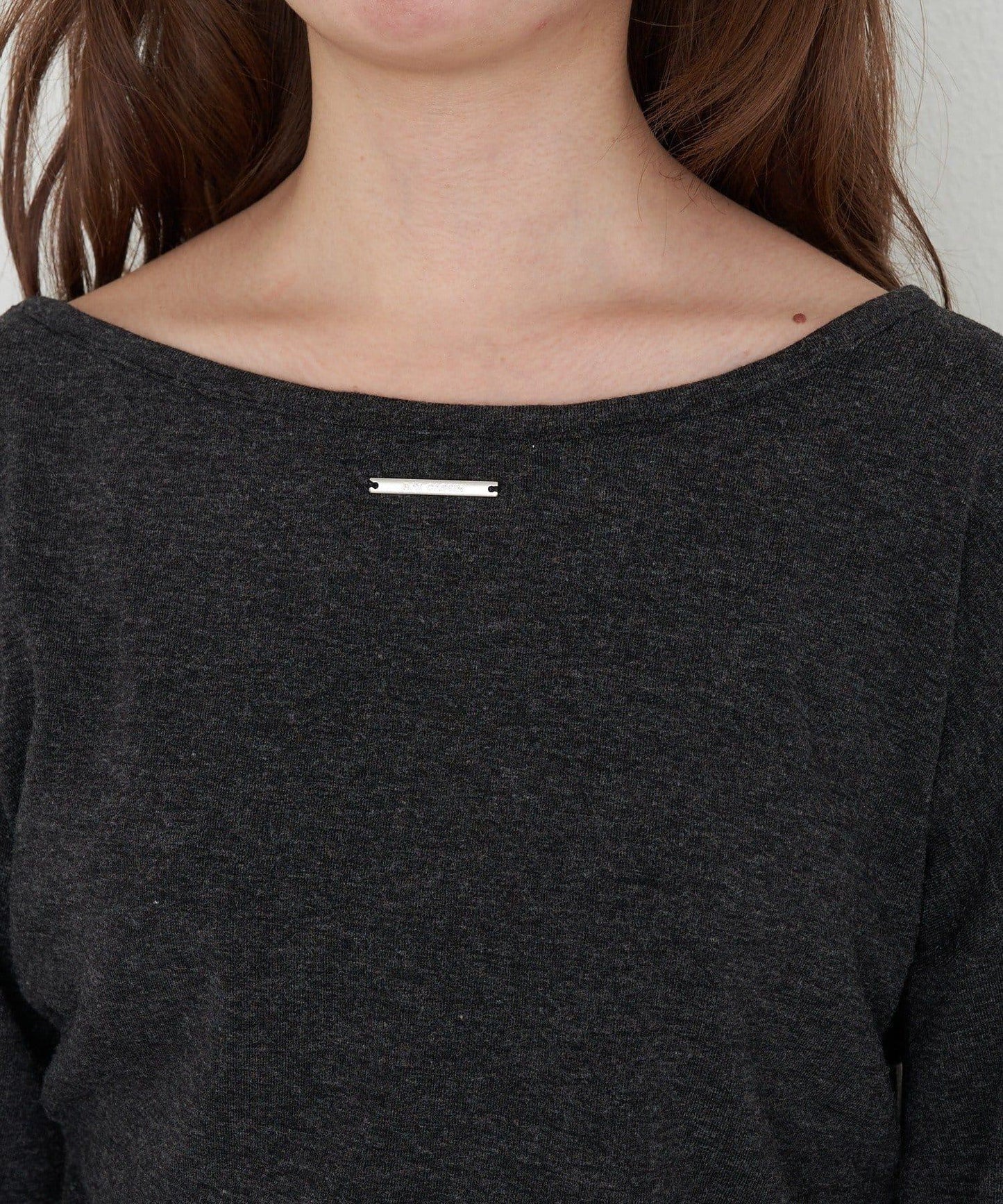 單肩印花長袖T恤