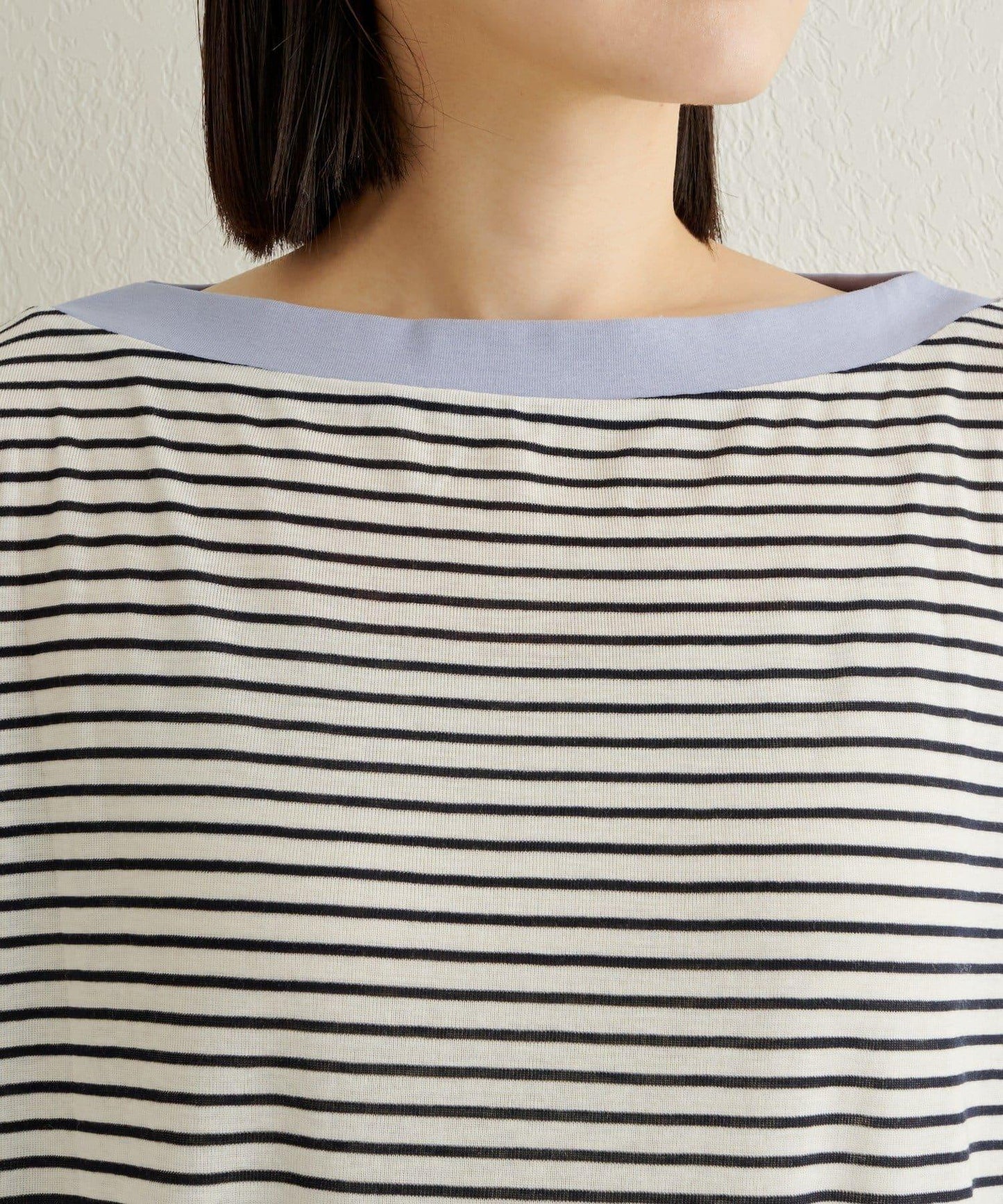 條紋一字肩長袖T恤