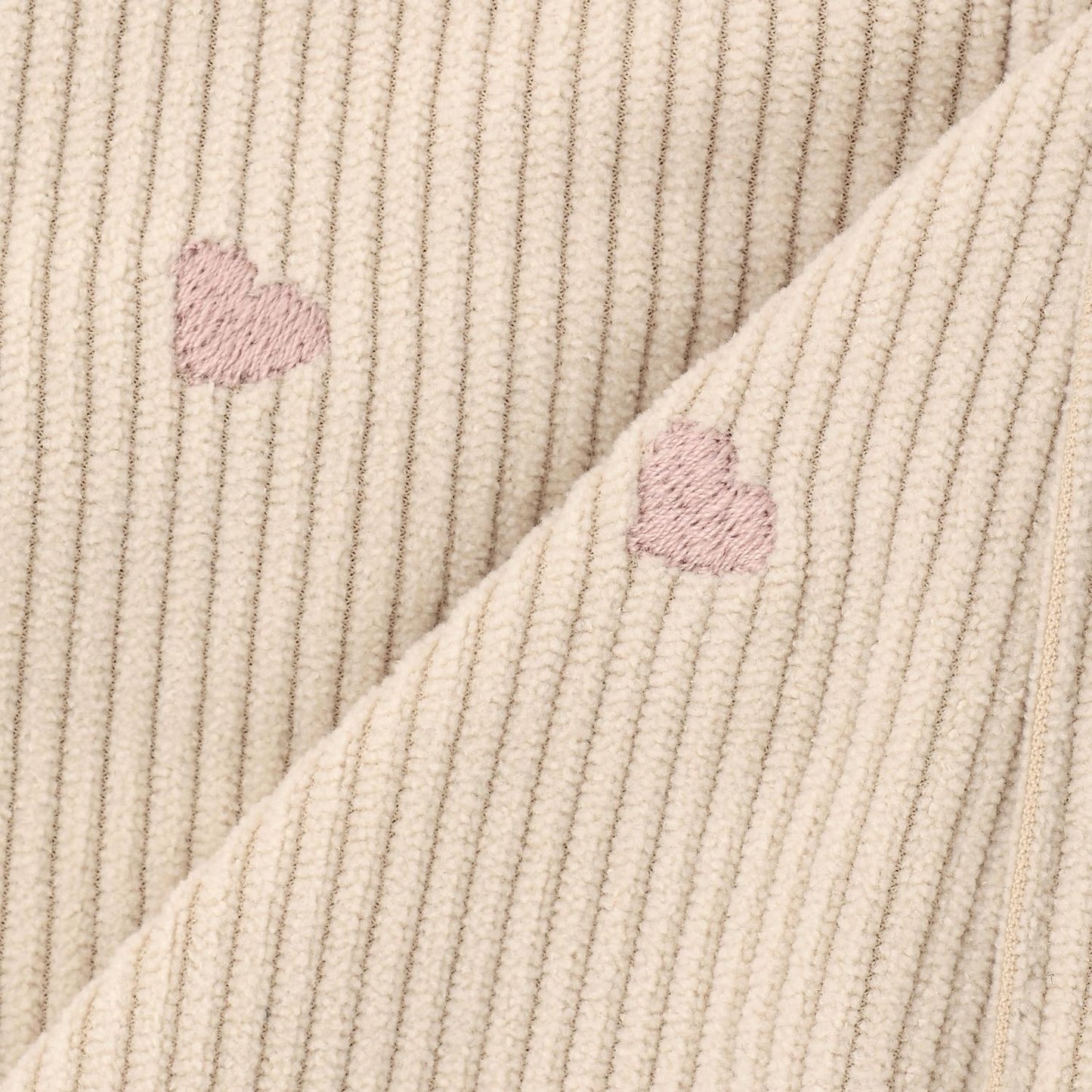 愛心刺繡燈芯絨揹帶裙