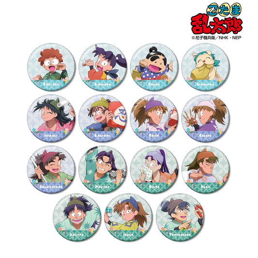 《忍者亂太郎》全新繪製 大家一起做生意ver. 盲盒閃粉徽章（單品/全套BOX）【BOX／15個裝】