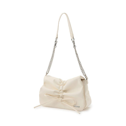 人造皮革蝴蝶結鏈條單肩包