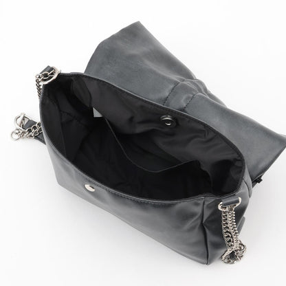 人造皮革蝴蝶結鏈條單肩包