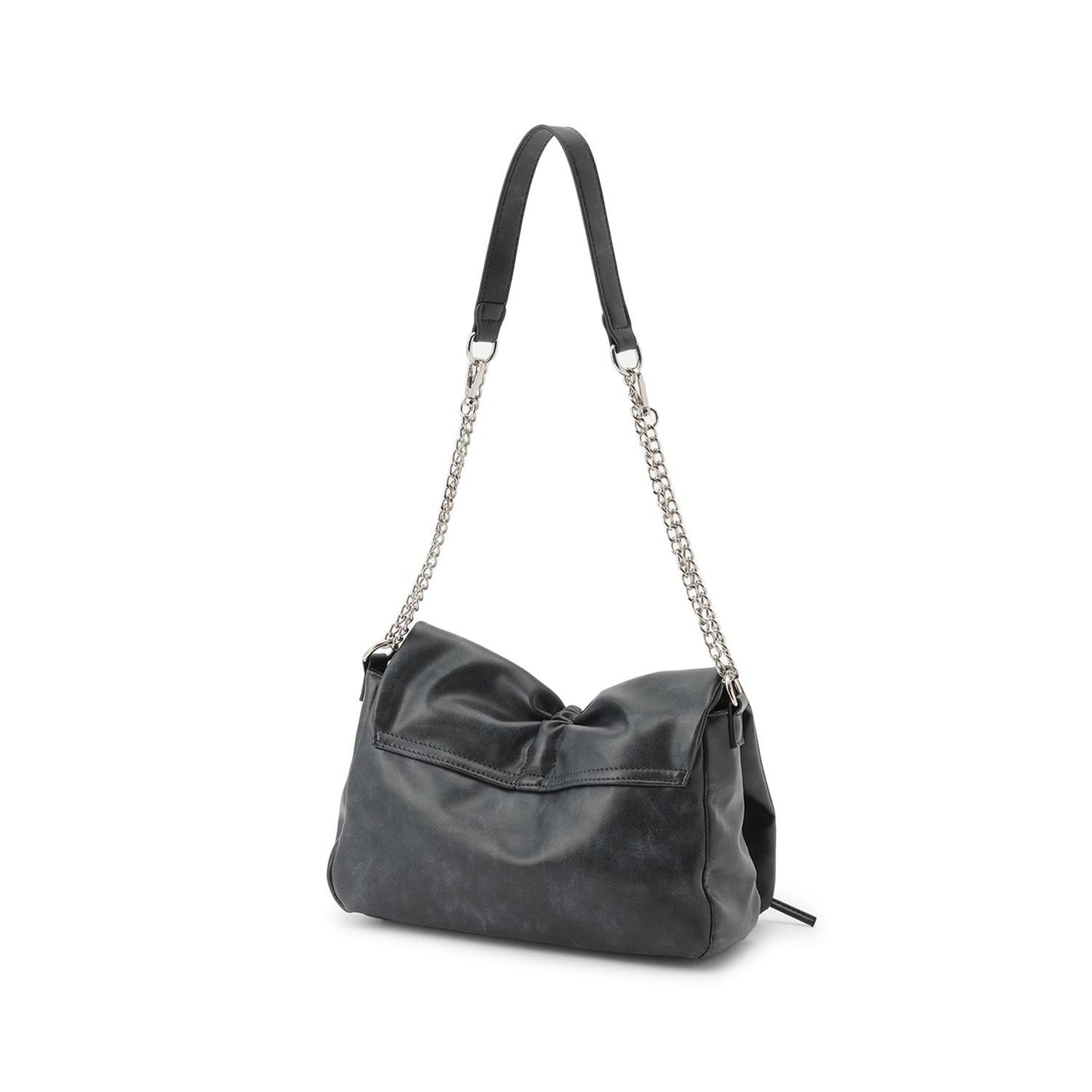 人造皮革蝴蝶結鏈條單肩包