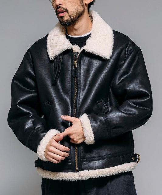 特別款 B-3 仿麂皮羊羔絨夾克