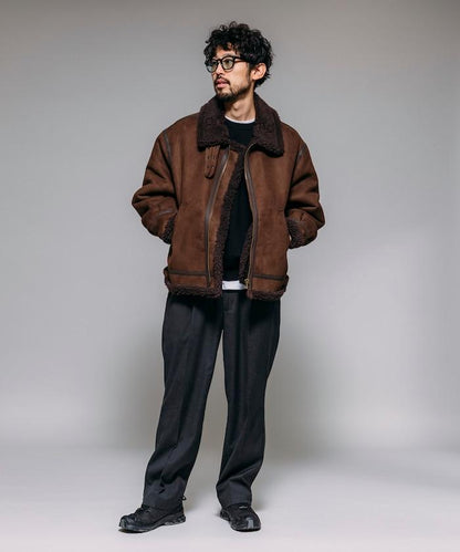 特別款 B-3 仿麂皮羊羔絨夾克