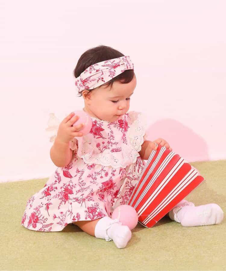 【嬰兒】荷葉邊吊帶上衣套裝