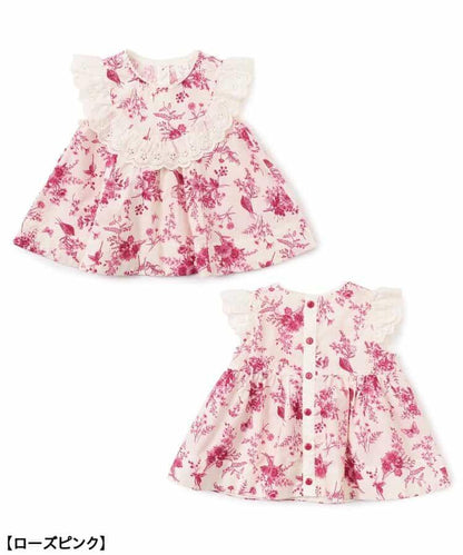 【嬰兒】荷葉邊吊帶上衣套裝